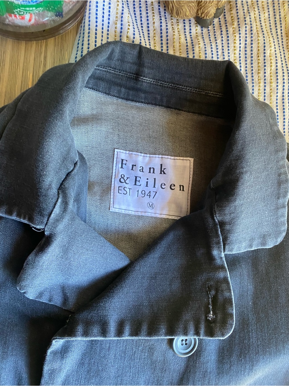 Frank & Eileen Men's Double-Breasted Gray Cotton Pea Coat Sz M - Picture 3 of 10